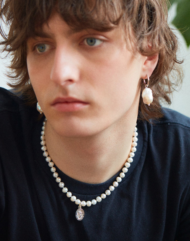 Pearl Choker Silver Necklace